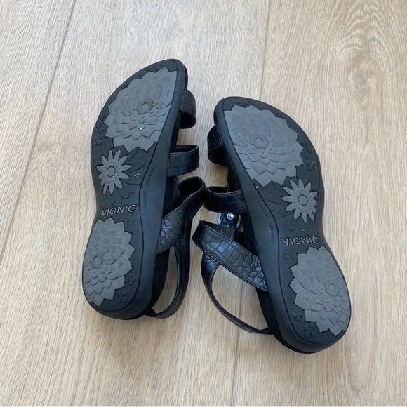 Vionic Amber Sandals Strappy Black Sandals Size 8 Orthopedic Summer - Picture 5 of 5